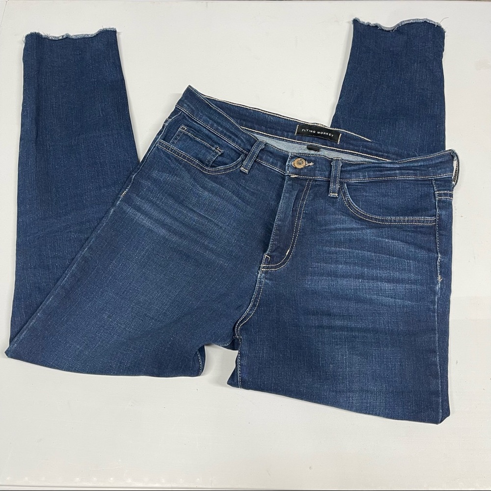 Flying Monkey High Rise Dark Blue Skinny Jeans